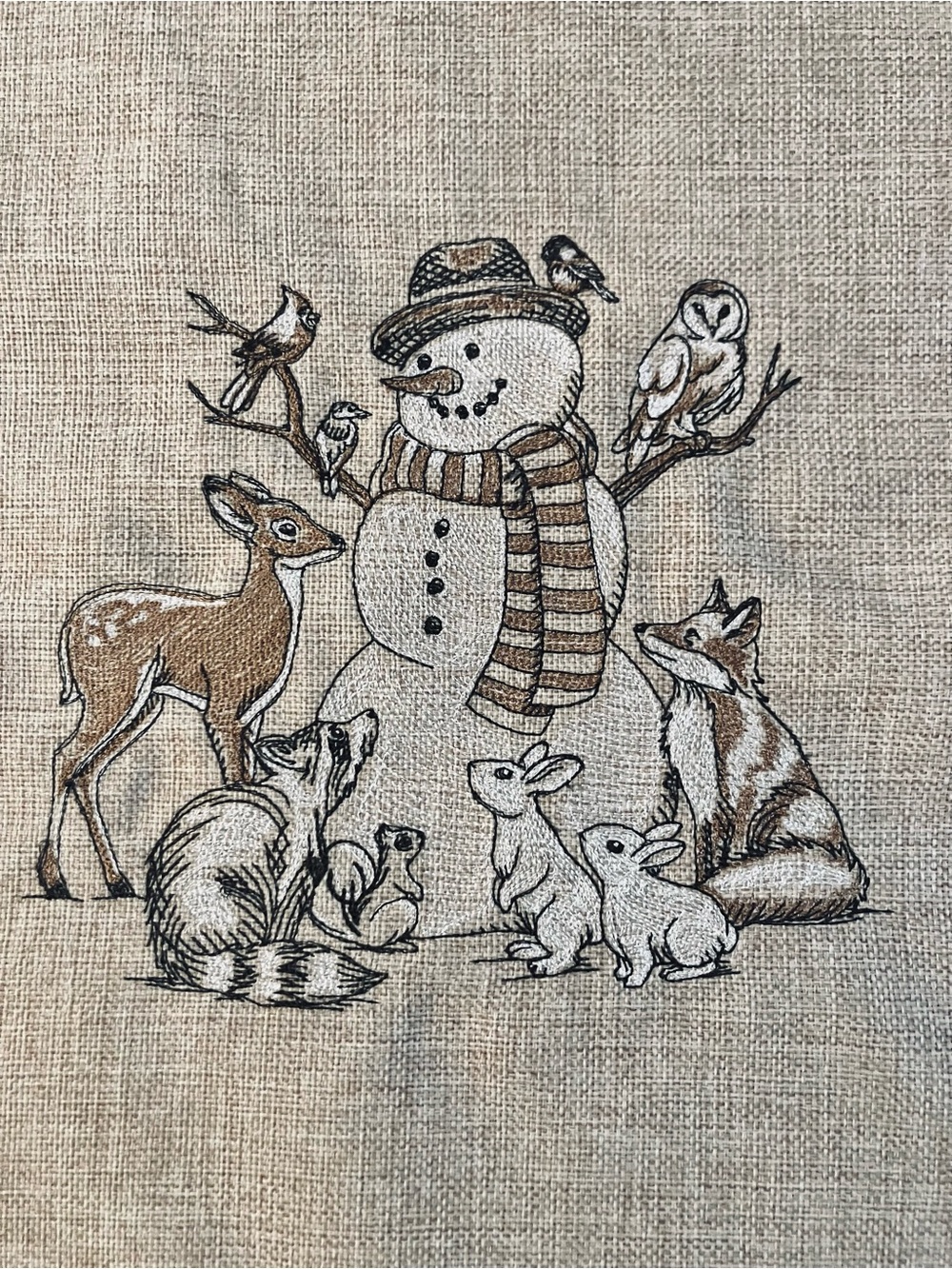 Set of 2 Winter Woodland Embroidered Pillow Covers - Picture 2 of 10